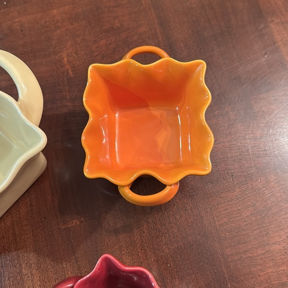 Fluted Appetizer Dips Serving  Dipping Bowls Set of 3 - Picture 3 of 6